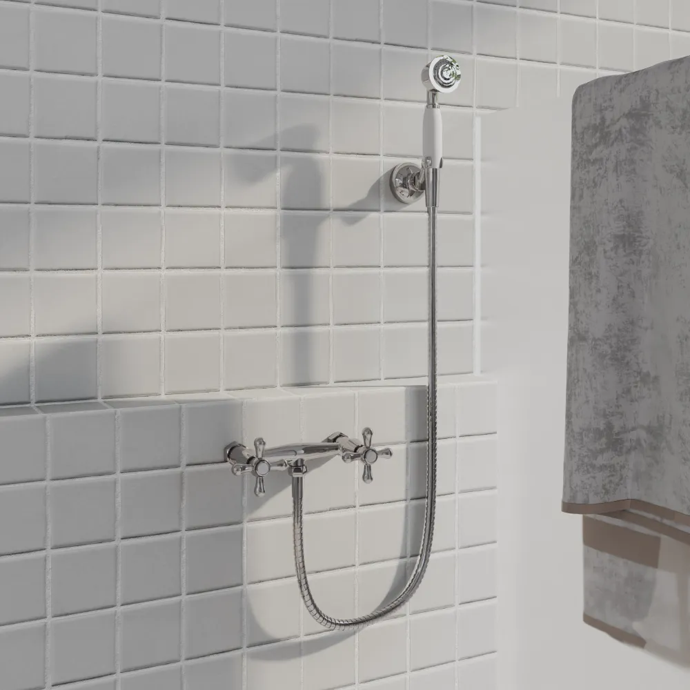 Kit doccia cromato doccino in ottone e flessibile in acciaio inox 150cm | Julia