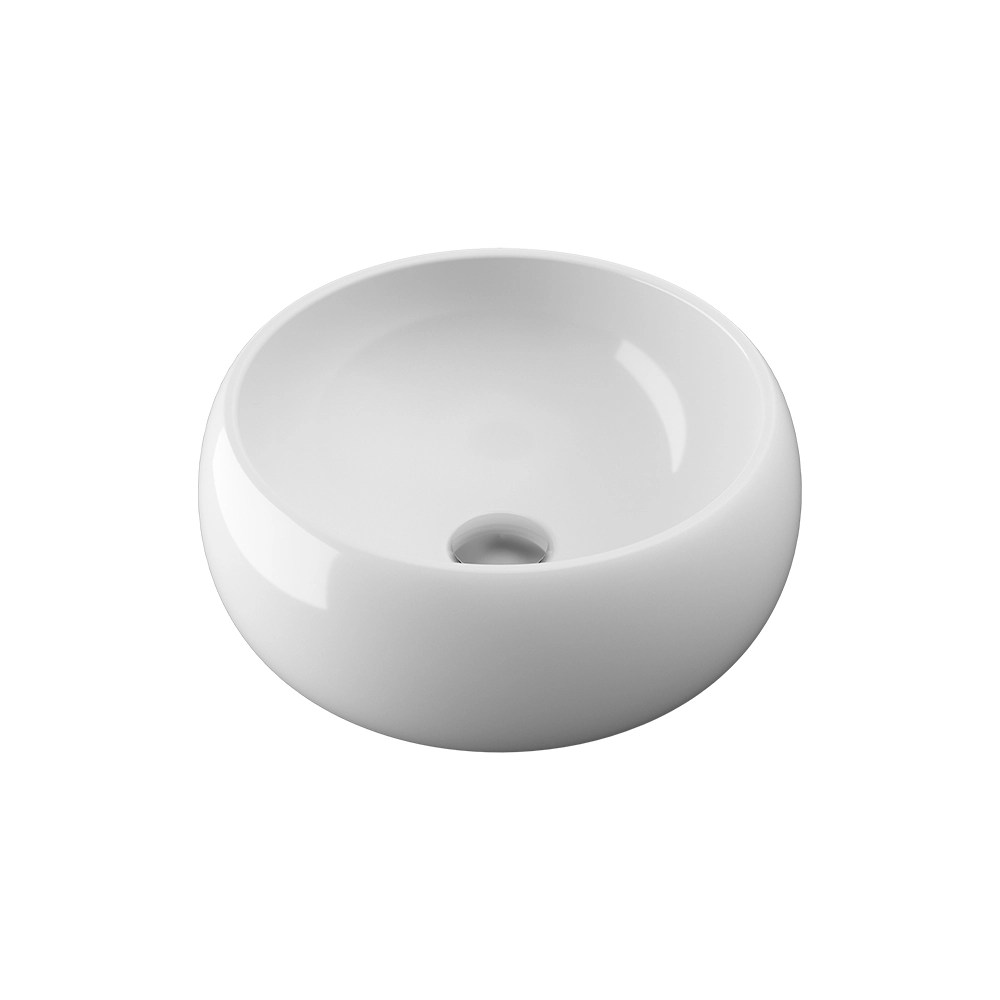 Lavabo da appoggio tondo 40x40x15,5 cm Bianco Lavabo da appoggio tondo 40x40x15,5 cm Bianco