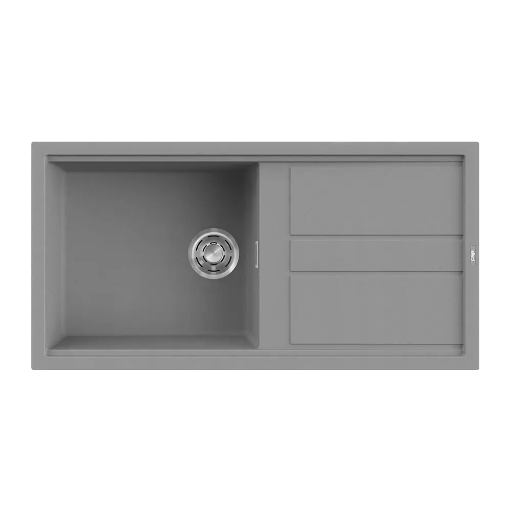 Elleci lavello da cucina 1 vasca con gocciolatoio 100x51cm in granitek cemento installazione sopratop | Best 480 Elleci lavello da cucina 1 vasca con gocciolatoio 100x51cm in granitek cemento installazione sopratop | Best 480