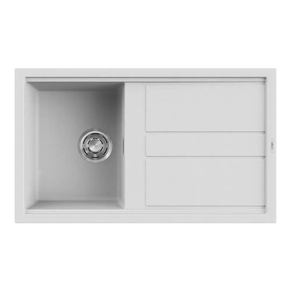 Elleci lavello da cucina 1 vasca con gocciolatoio 86x51cm in granitek bianco installazione sopratop | Best 400 Elleci lavello da cucina 1 vasca con gocciolatoio 86x51cm in granitek bianco installazione sopratop | Best 400