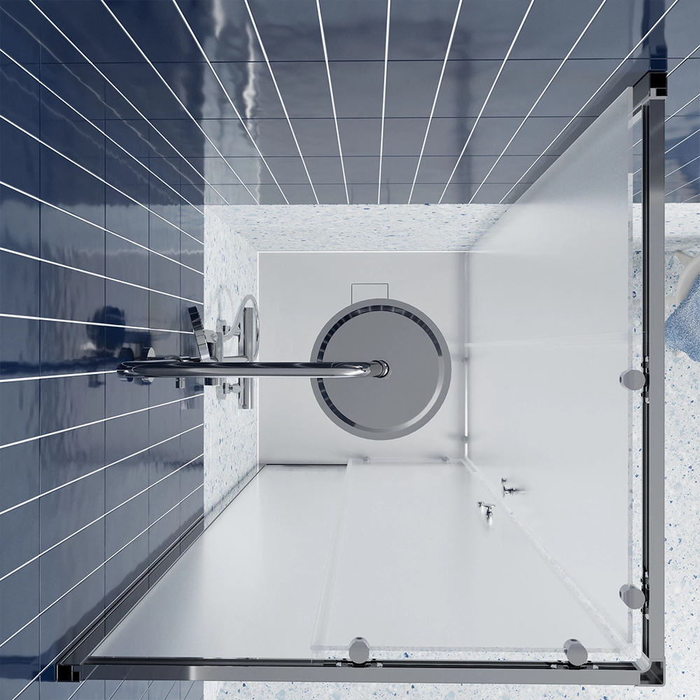 Dettaglio vista superiore box doccia mod. Tenerife angolare vetro 6mm anticalcare stampato Dettaglio vista superiore box doccia mod. Tenerife angolare vetro 6mm anticalcare stampato