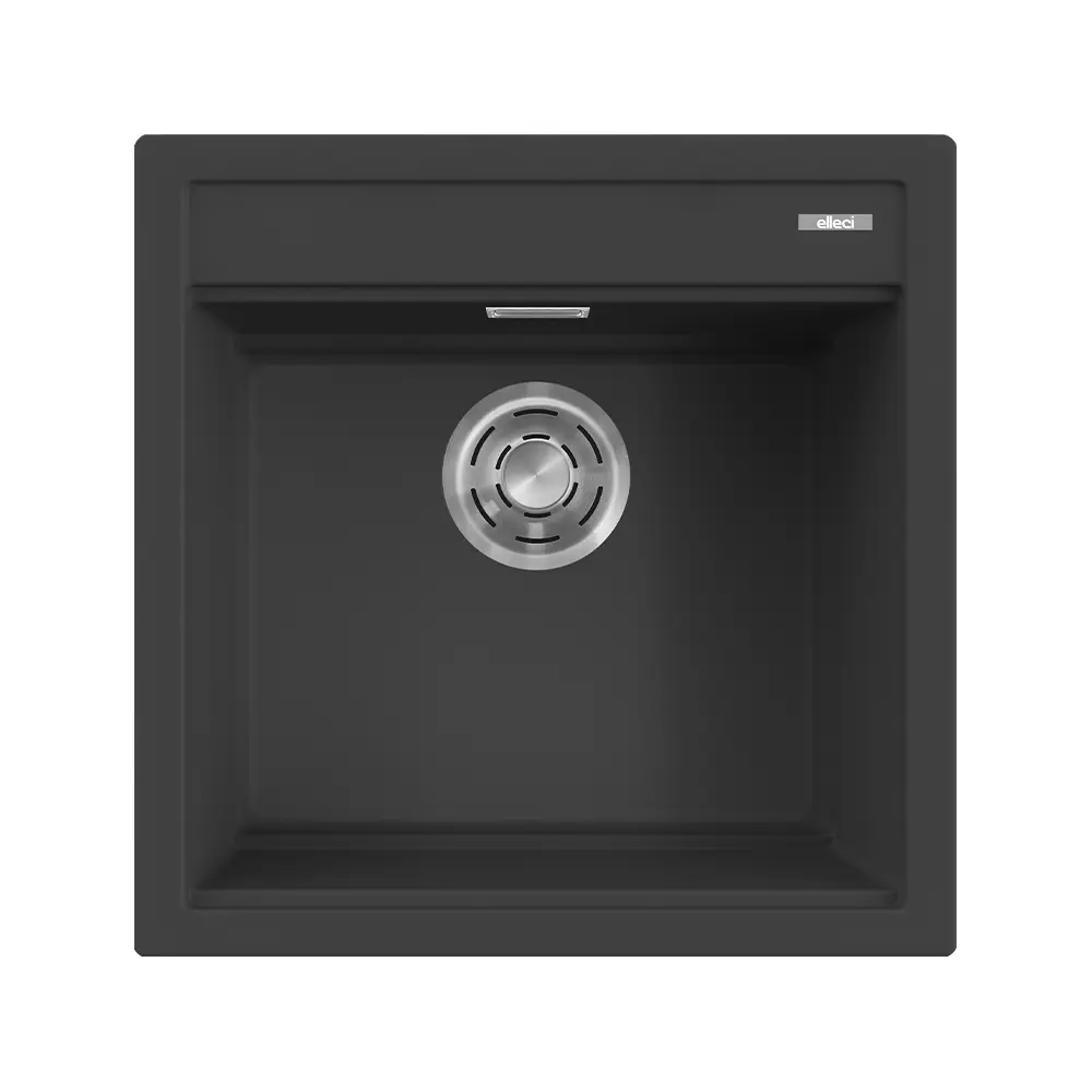 Elleci lavello da cucina 1 vasca 51x51cm in granitek antracite installazione sopratop | Best 104
