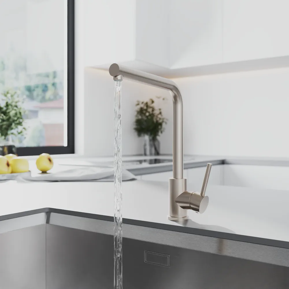 Miscelatore lavello cucina orientabile in acciaio inox satinato | Zenzero Miscelatore lavello cucina orientabile in acciaio inox satinato | Zenzero