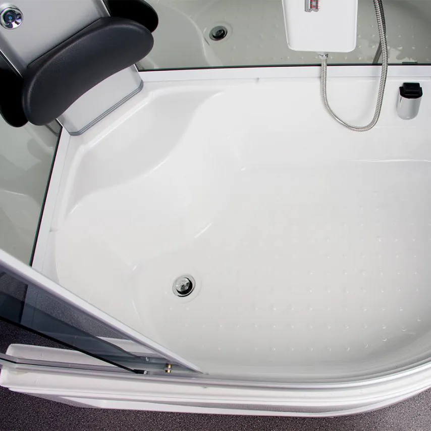 Dettaglio vasca da bagno in ABS con piletta click-clack della doccia idromassaggio mod. Giglio Dettaglio vasca da bagno in ABS con piletta click-clack della doccia idromassaggio mod. Giglio