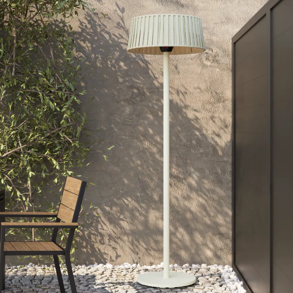 Fungo riscaldante a piantana a doppia lampada alogena 2100W interruttore a bilanciere colore bianco | Ignis Fungo riscaldante a piantana a doppia lampada alogena 2100W interruttore a bilanciere colore bianco | Ignis