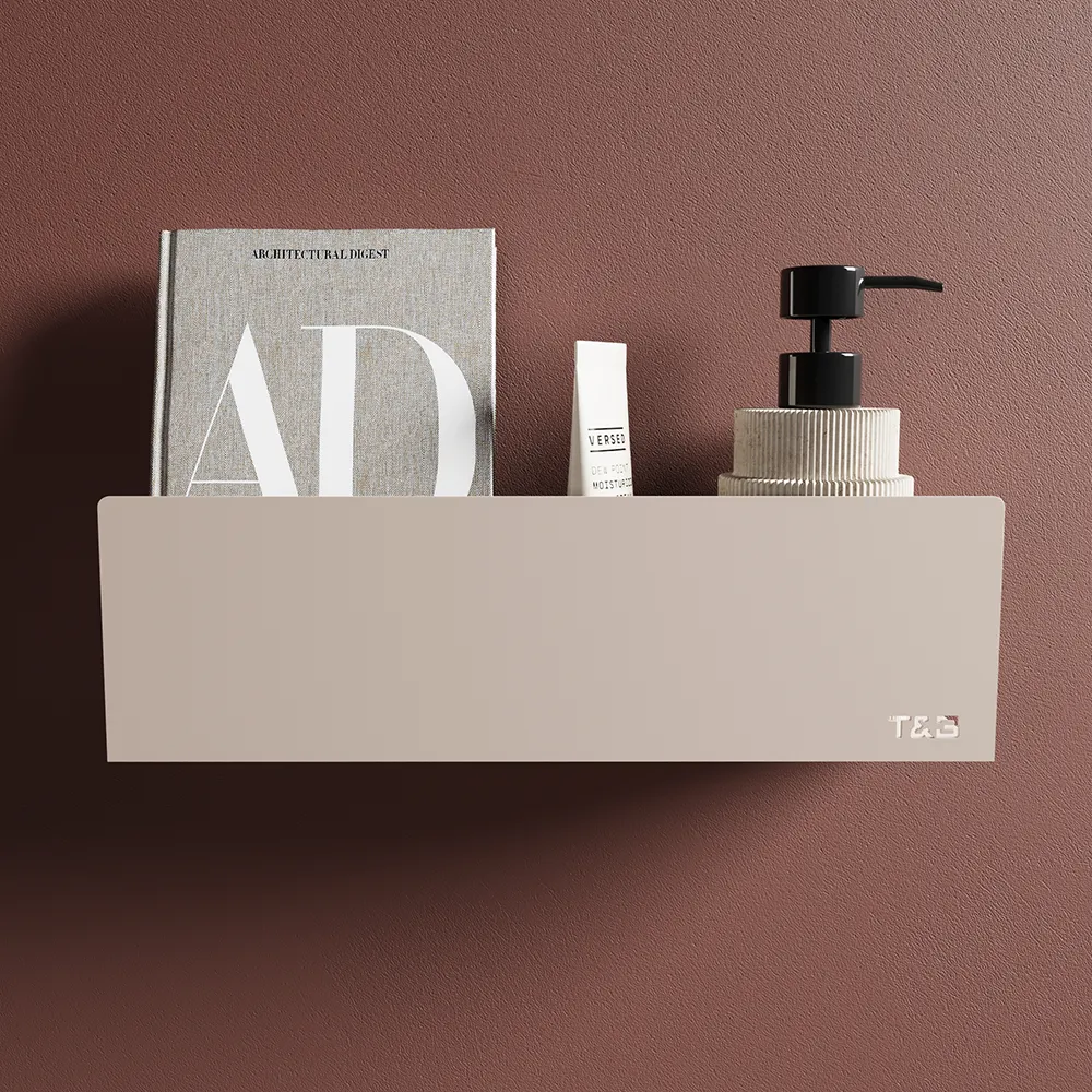 Mensola da bagno in alluminio Beige con finitura opaca, dimensioni 40 cm | Alta Mensola da bagno in alluminio Beige con finitura opaca, dimensioni 40 cm | Alta