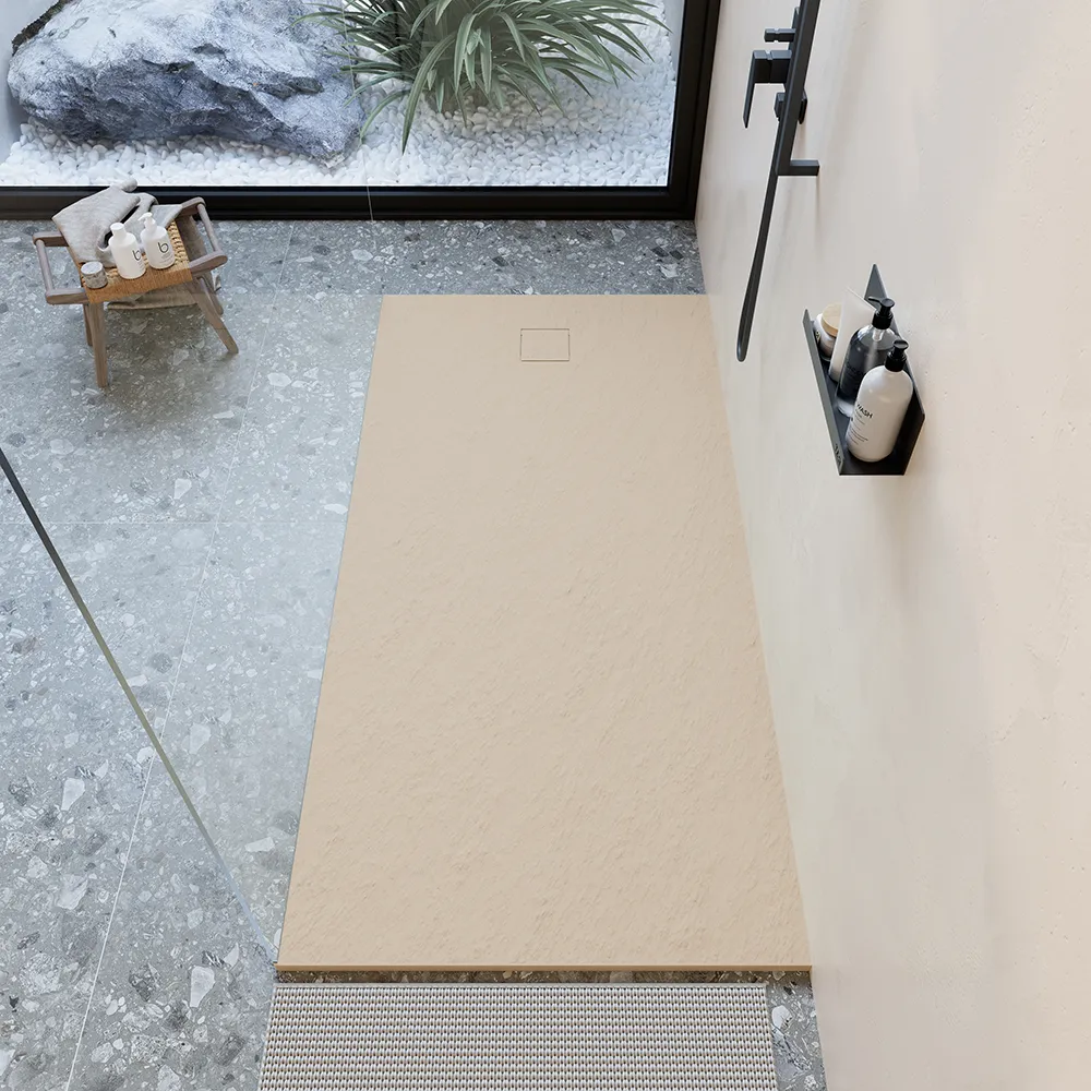 Piatto doccia 90x160 cm colore avorio effetto pietra | Samos Piatto doccia 90x160 cm colore avorio effetto pietra | Samos