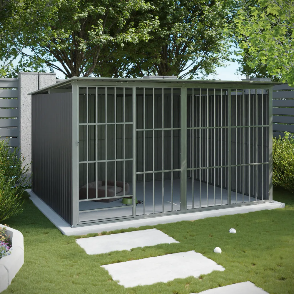 Box per cani in acciaio zincato 277x323x180cm colore nero