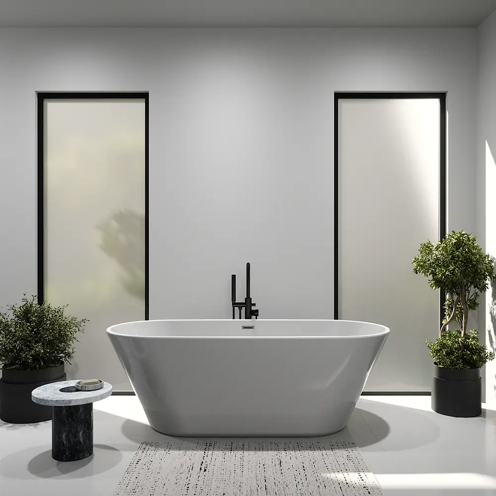 Vasca da bagno freestanding 150cm bianco lucido Mod. Ginevra Vasca da bagno freestanding 150cm bianco lucido Mod. Ginevra