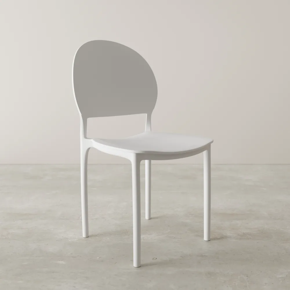 Sedia impilabile in polipropilene bianca | Lara Sedia impilabile in polipropilene bianca | Lara