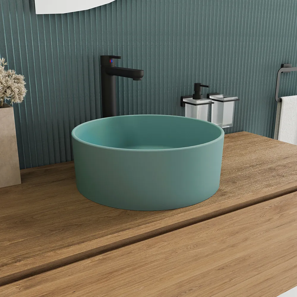 Lavabo da appoggio tondo 37,5x37,5x13,5 carta da zucchero | Tirreno Lavabo da appoggio tondo 37,5x37,5x13,5 carta da zucchero | Tirreno