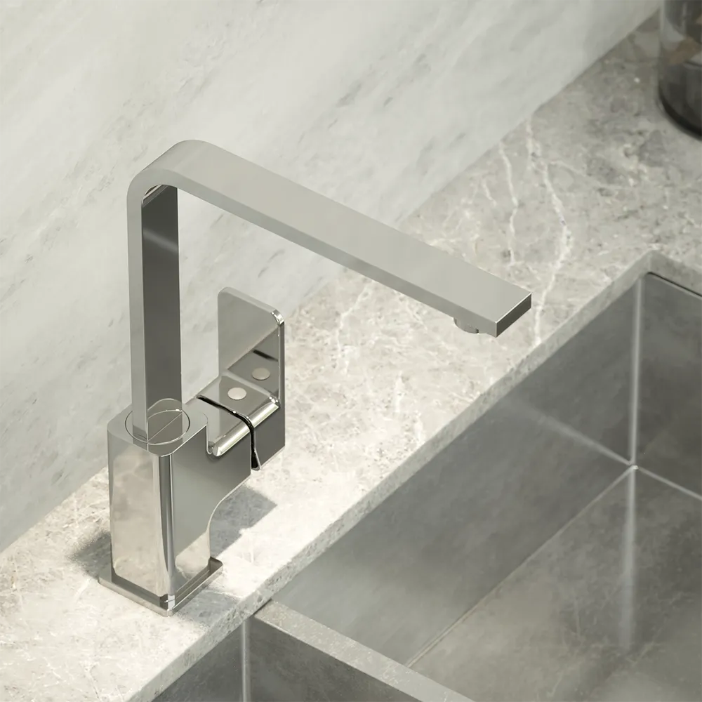 Miscelatore lavello cucina cromato con canna L girevole | Ginepro Miscelatore lavello cucina cromato con canna L girevole | Ginepro