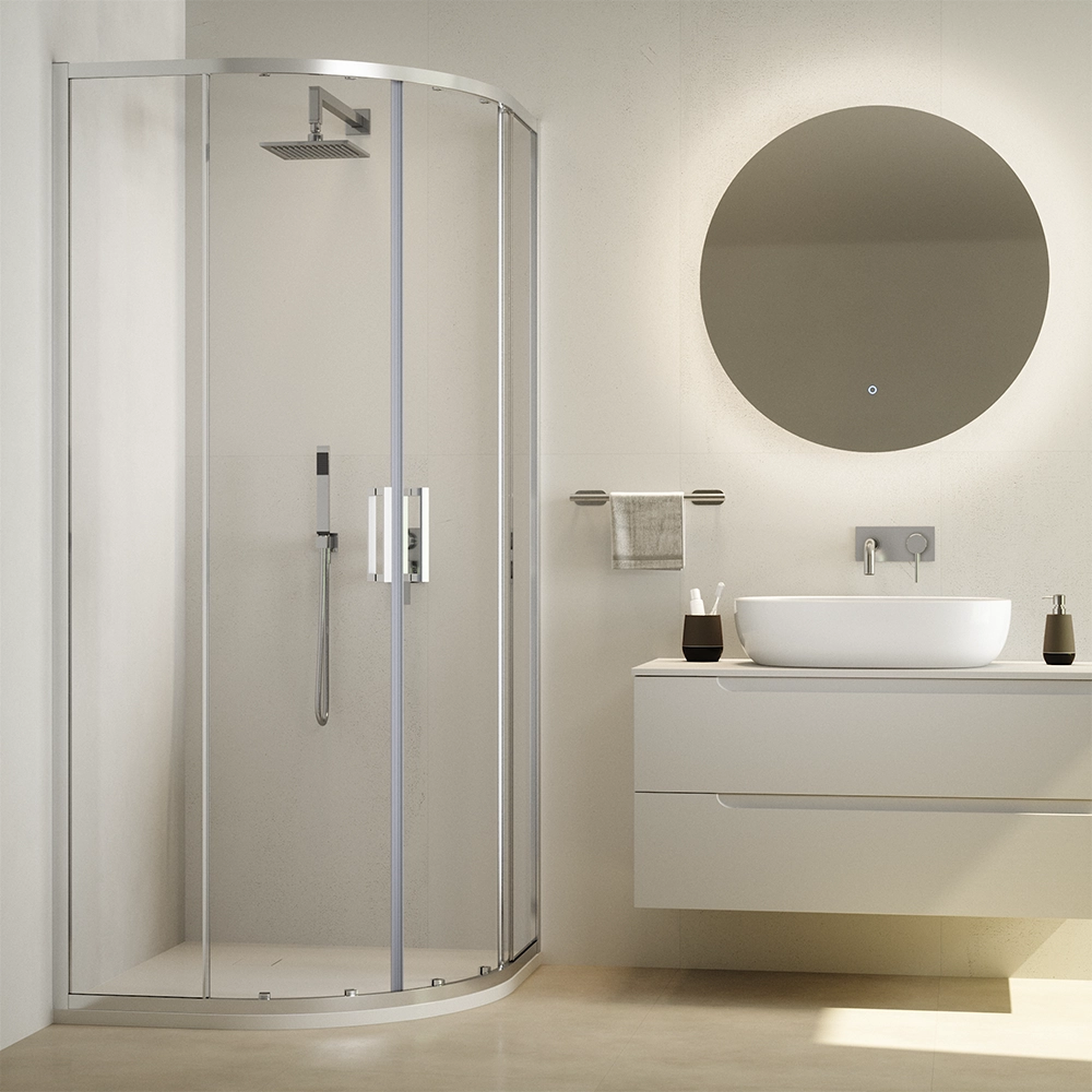 Box doccia semicircolare 80x80cm vetro 6mm trasparente | Aruba Box doccia semicircolare 80x80cm vetro 6mm trasparente | Aruba