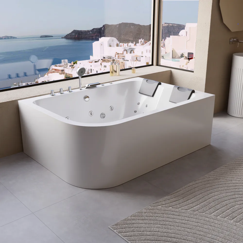 Vasca idromassaggio angolare 170x120 cm da interno lato destro con idroterapia | Infinity Eco