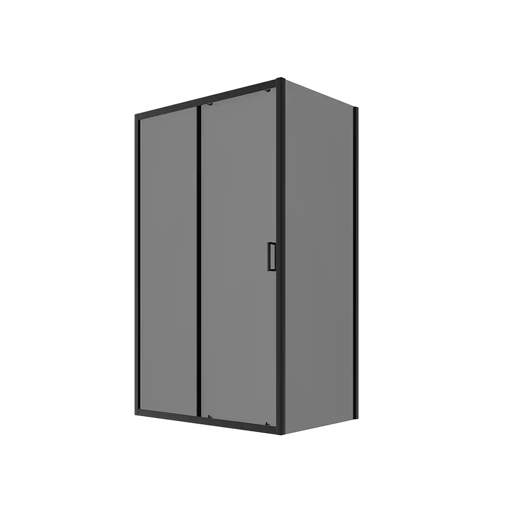 Box doccia 80x120 cm scorrevole vetro 6mm fumé profili nero opaco | Lipari Box doccia 80x120 cm scorrevole vetro 6mm fumé profili nero opaco | Lipari