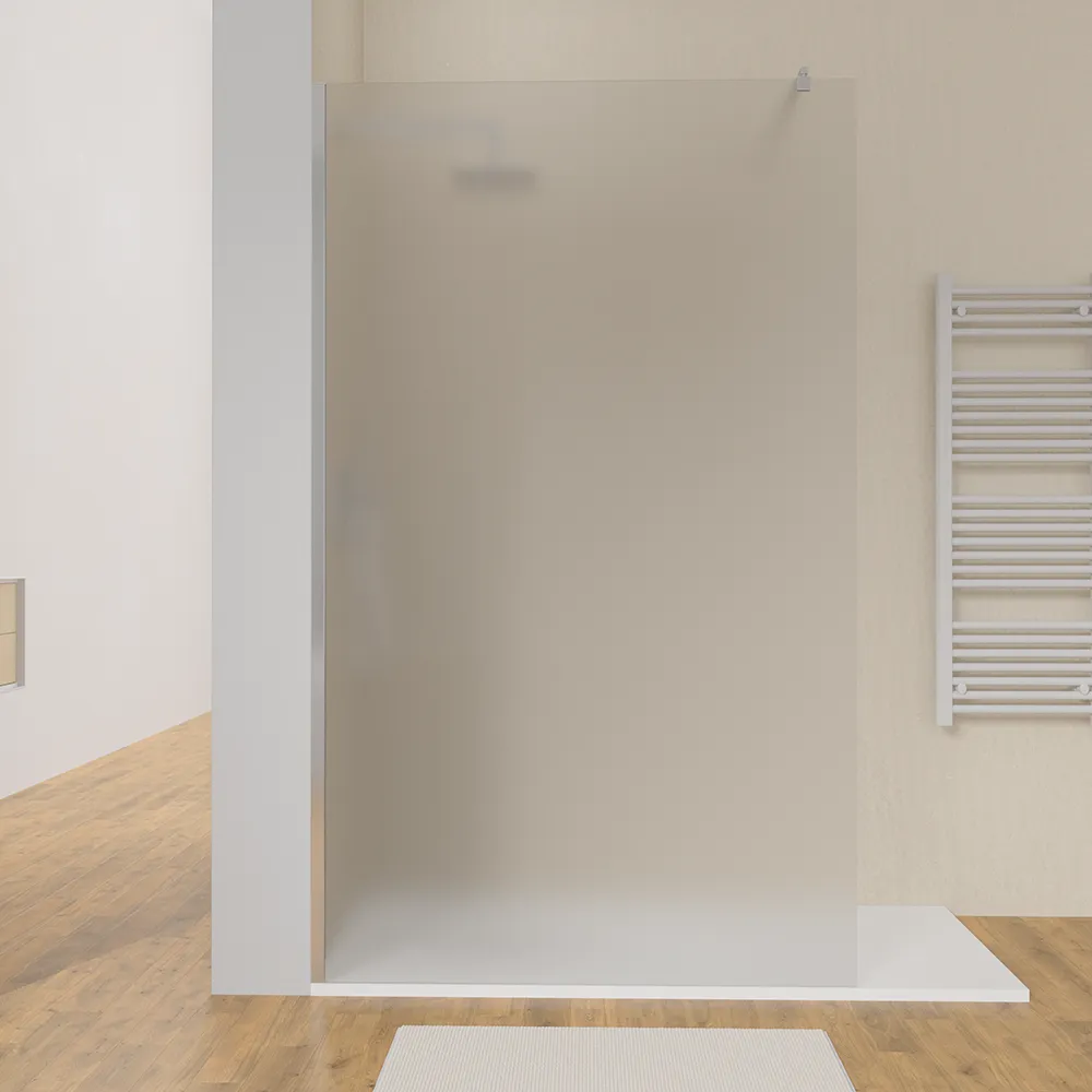 Vetro doccia walk in con cristallo temperato 8mm anticalcare e barra stabilizzatrice in acciaio inox mod. Keros Vetro doccia walk in con cristallo temperato 8mm anticalcare e barra stabilizzatrice in acciaio inox mod. Keros