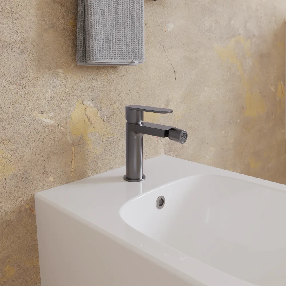 Miscelatore bidet senza scarico gun metal spazzolato | Margot