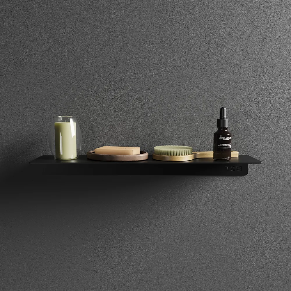 Mensola da bagno in alluminio Nero opaco, dimensioni 40 cm | Bergen Mensola da bagno in alluminio Nero opaco, dimensioni 40 cm | Bergen