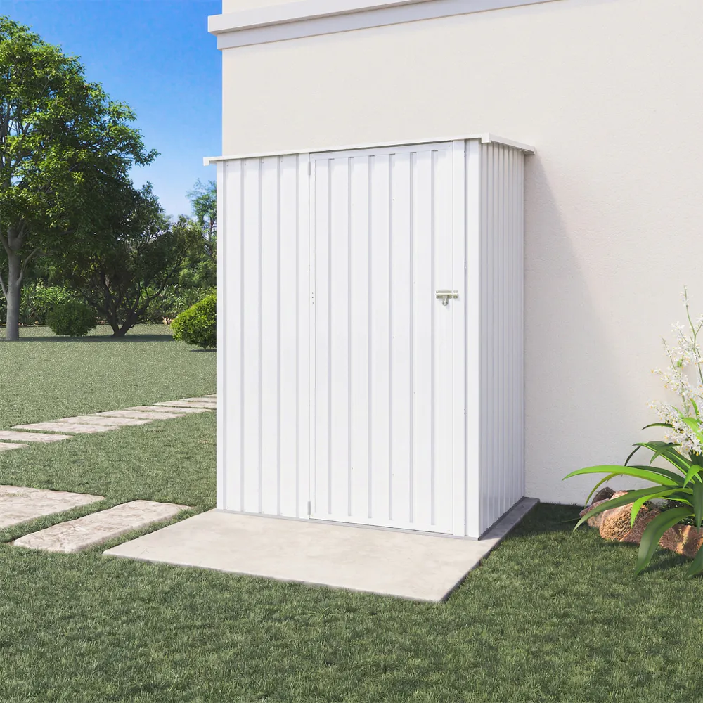 Casetta da giardino in acciaio zincato bianca 1,51x1,03xh1,96 m - 48kg- 1,55 metri quadri