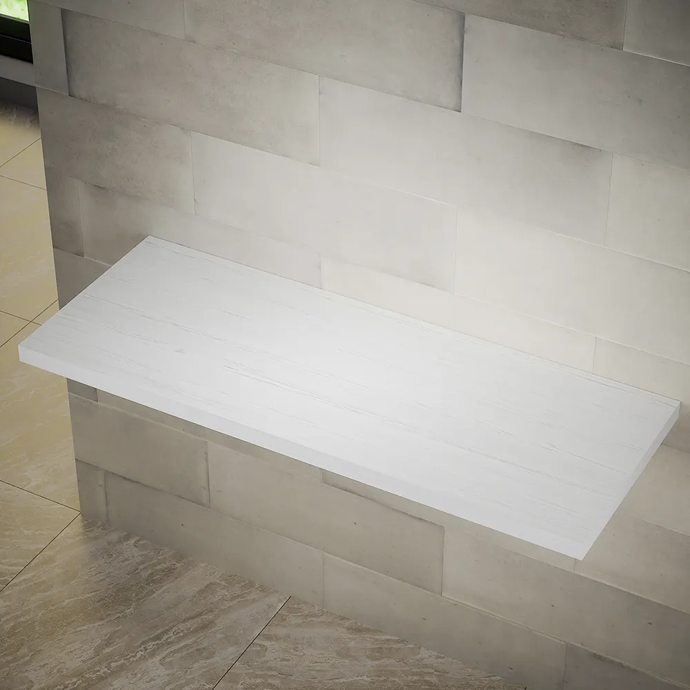 Mensolone sospeso per lavabi d'appoggio da 120cm bianco effetto legno Mensolone sospeso per lavabi d'appoggio da 120cm bianco effetto legno