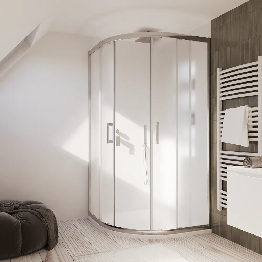 Box doccia 80x80cm semicircolare apertura scorrevole cristallo 6mm opaco h180 | Java Box doccia 80x80cm semicircolare apertura scorrevole cristallo 6mm opaco h180 | Java