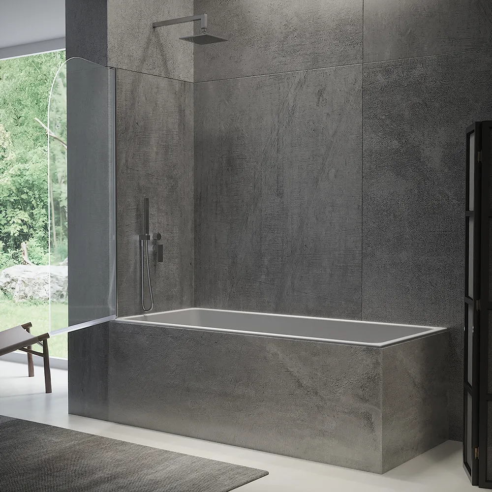 Parete sopravasca girevole 80 cm vetro trasparente | Macao Parete sopravasca girevole 80 cm vetro trasparente | Macao