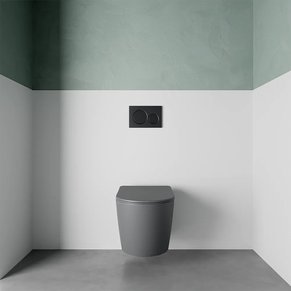 Vaso sospeso in ceramica grigio opaco con sedile soft-close | Vienna Vaso sospeso in ceramica grigio opaco con sedile soft-close | Vienna