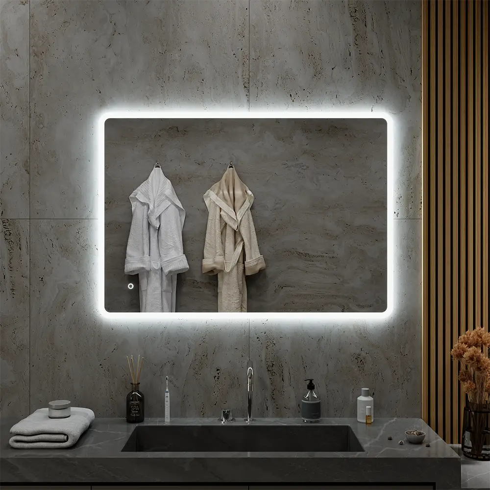 Specchio led bagno 70x100 cm reversibile con sensore touch-screen | Sham Specchio led bagno 70x100 cm reversibile con sensore touch-screen | Sham