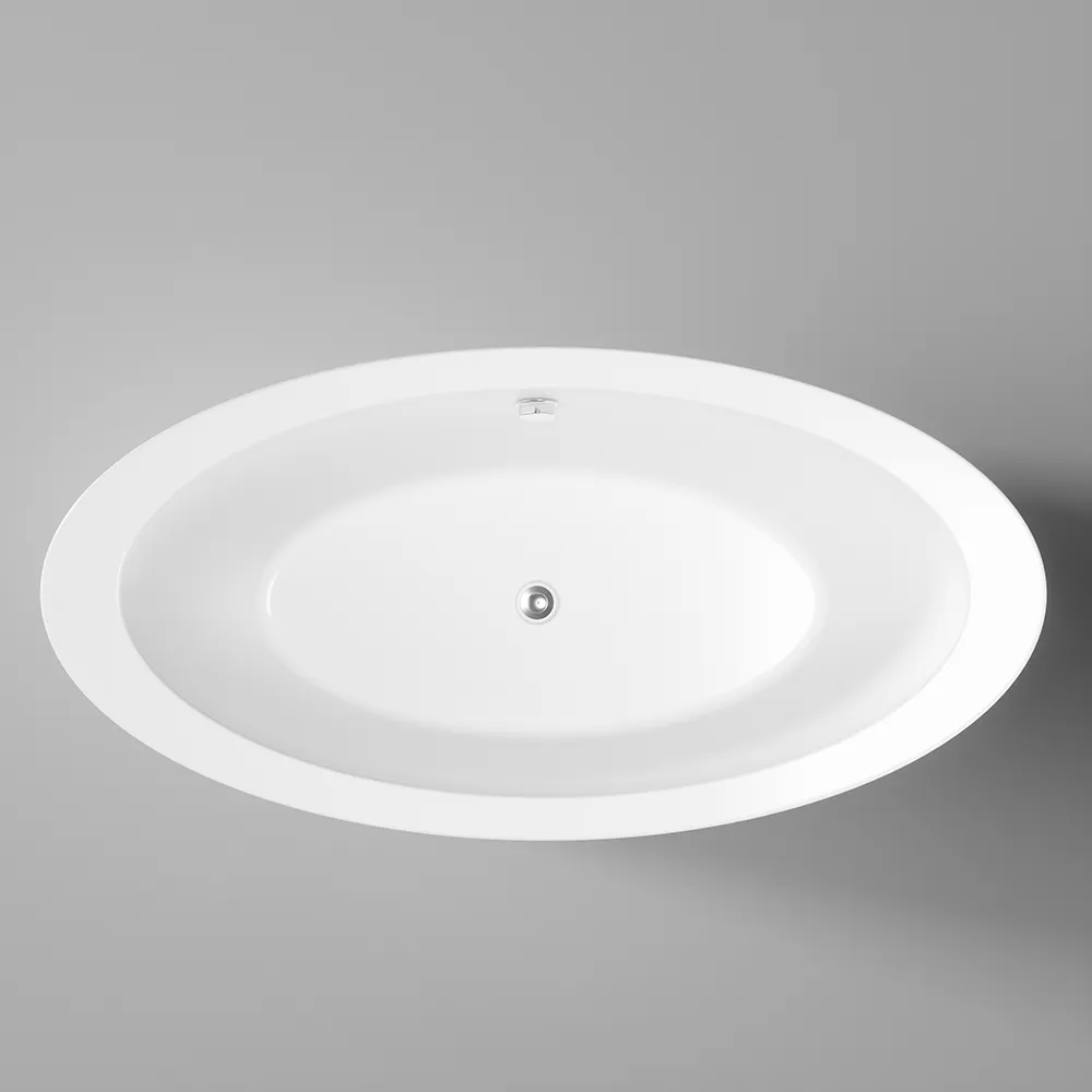 Vista superiore della vasca da bagno freestanding centro stanza mod. Toyo acrilico bianco lucido 185 cm Vista superiore della vasca da bagno freestanding centro stanza mod. Toyo acrilico bianco lucido 185 cm