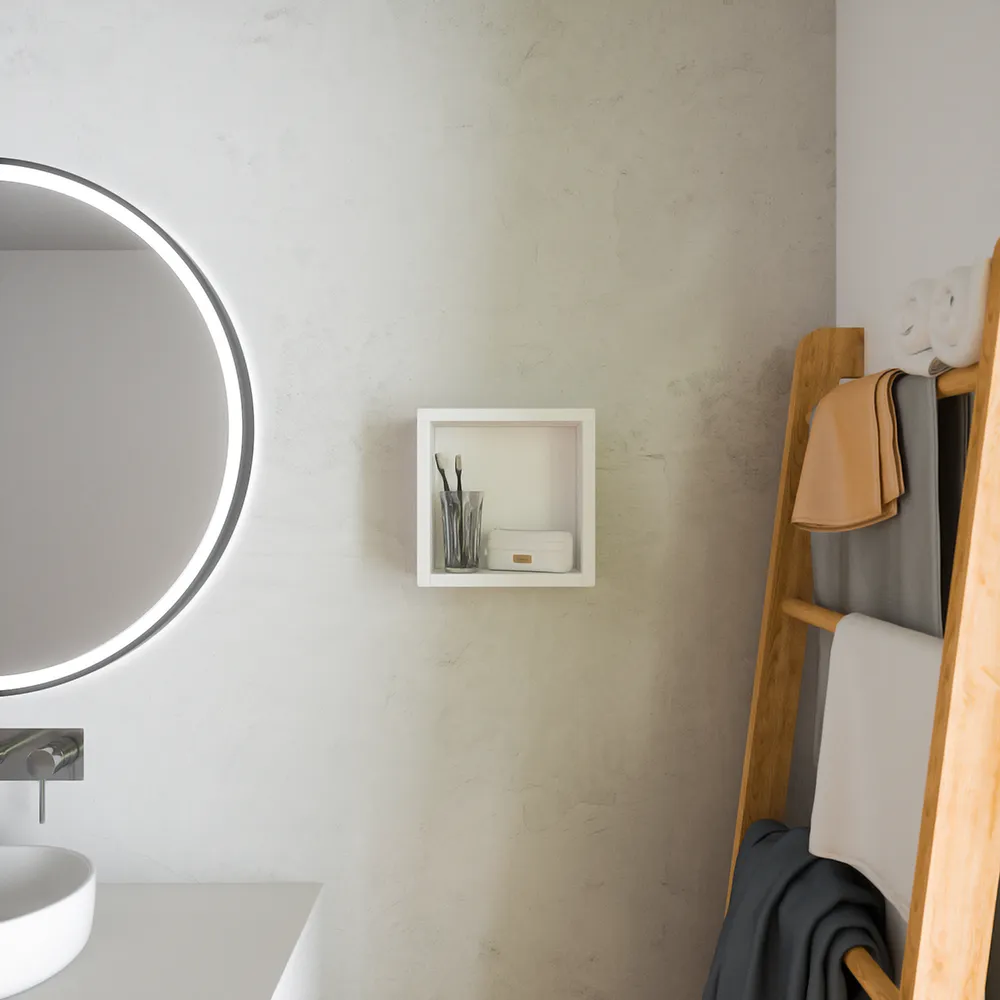 Pensile bagno sospeso a giorno 25x25cm color bianco opaco | Ardenne Pensile bagno sospeso a giorno 25x25cm color bianco opaco | Ardenne