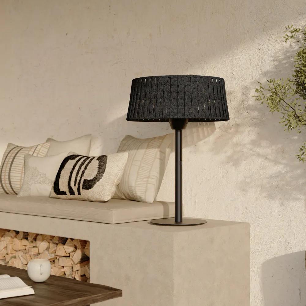 Fungo riscaldante da tavolo a lampada alogena 1500W interruttore a tirante colore nero | Ignis