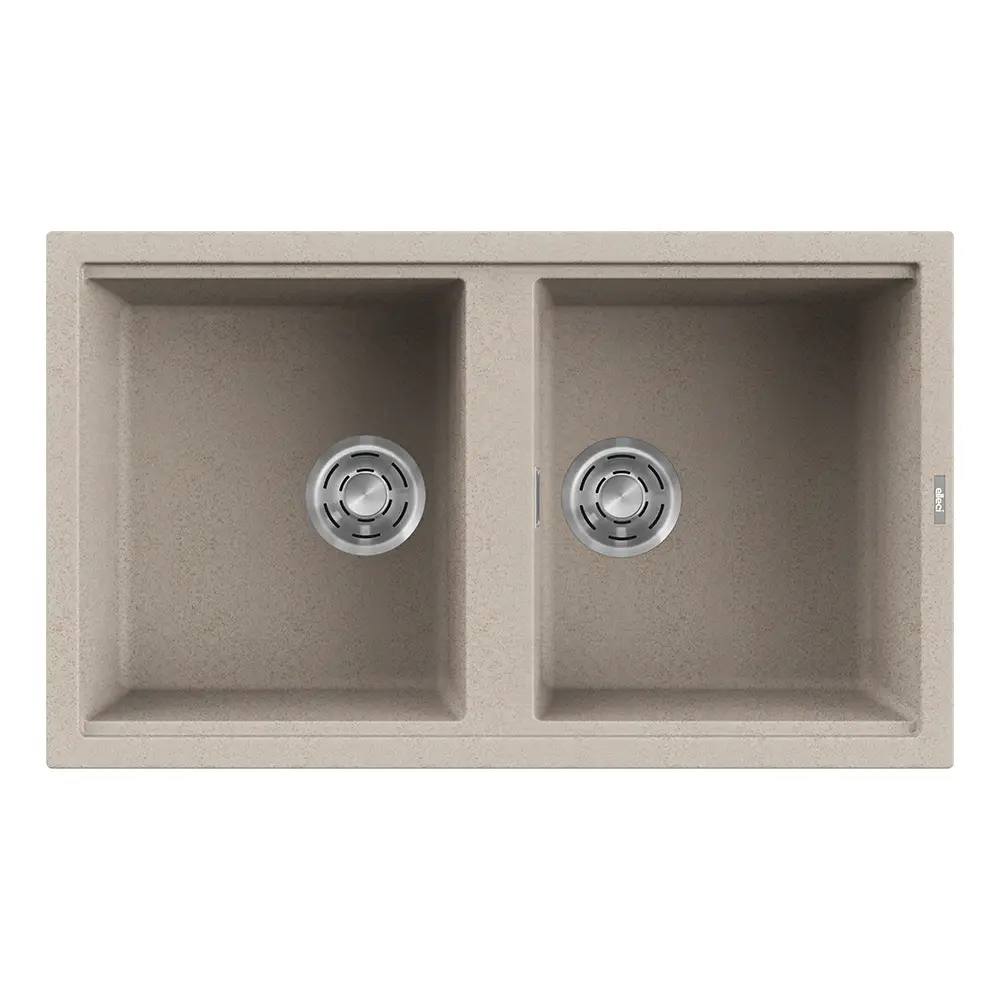 Elleci lavello da cucina 2 vasche 86x51cm in granitek avena installazione sopratop | Best 450 Elleci lavello da cucina 2 vasche 86x51cm in granitek avena installazione sopratop | Best 450