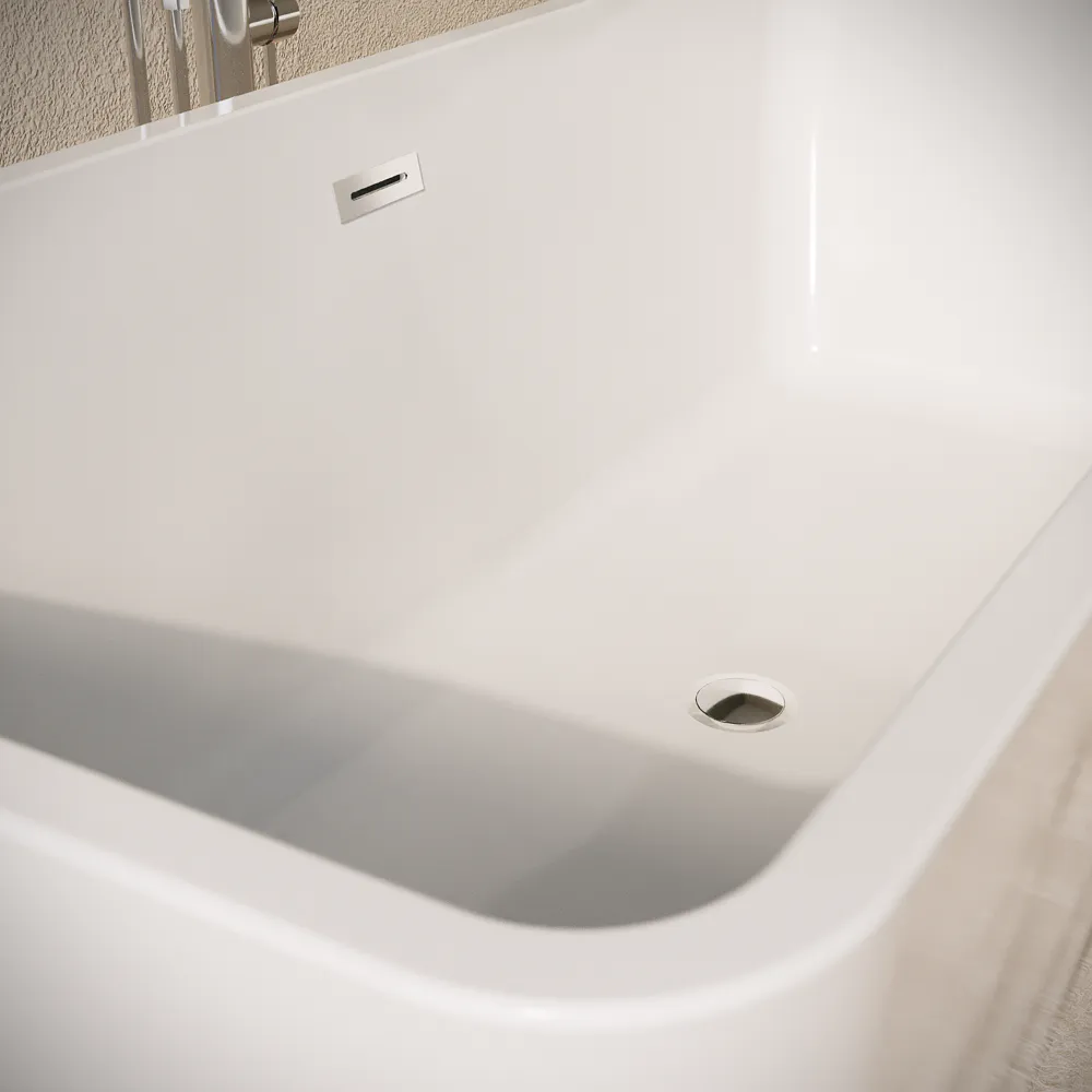 Vasca da bagno freestanding 170cm in acrilico bianco lucido | Camilla