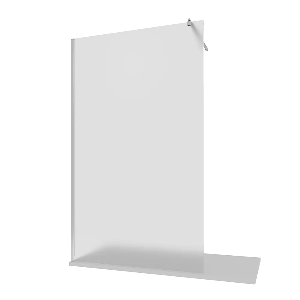 Vetro doccia walk in con vetro temperato anticalcare 8mm opaco - Sfondo bianco Vetro doccia walk in con vetro temperato anticalcare 8mm opaco - Sfondo bianco