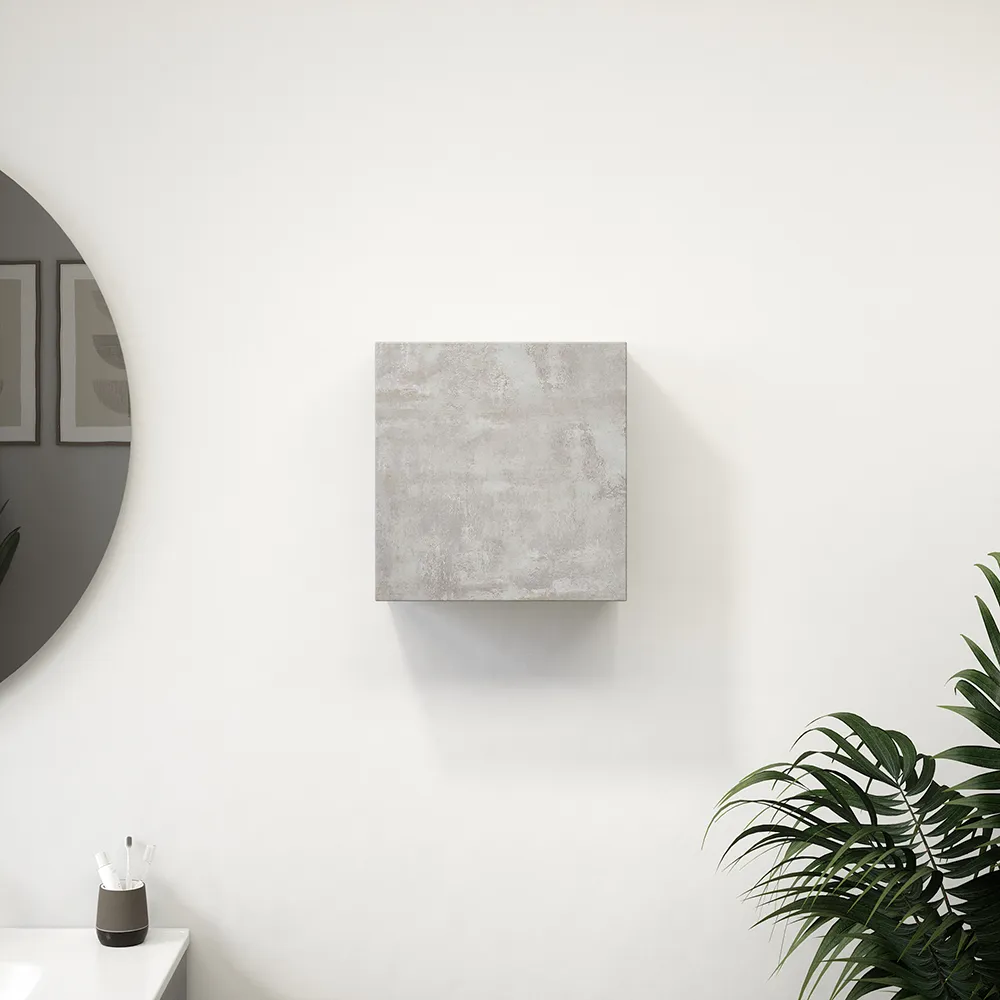 Pensile bagno sospeso con anta 33x36 cm effetto cemento chiaro | Yili Pensile bagno sospeso con anta 33x36 cm effetto cemento chiaro | Yili