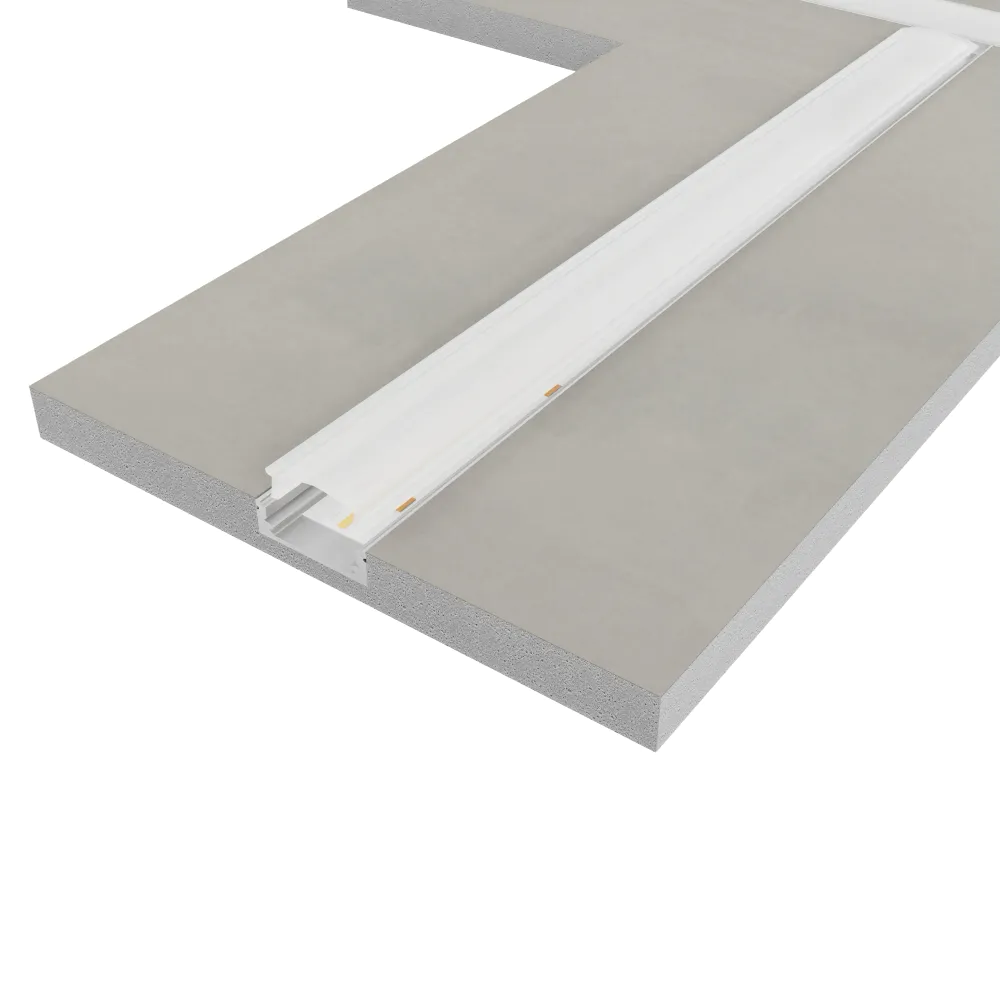 Cartongesso con profilo in alluminio integrato "T"