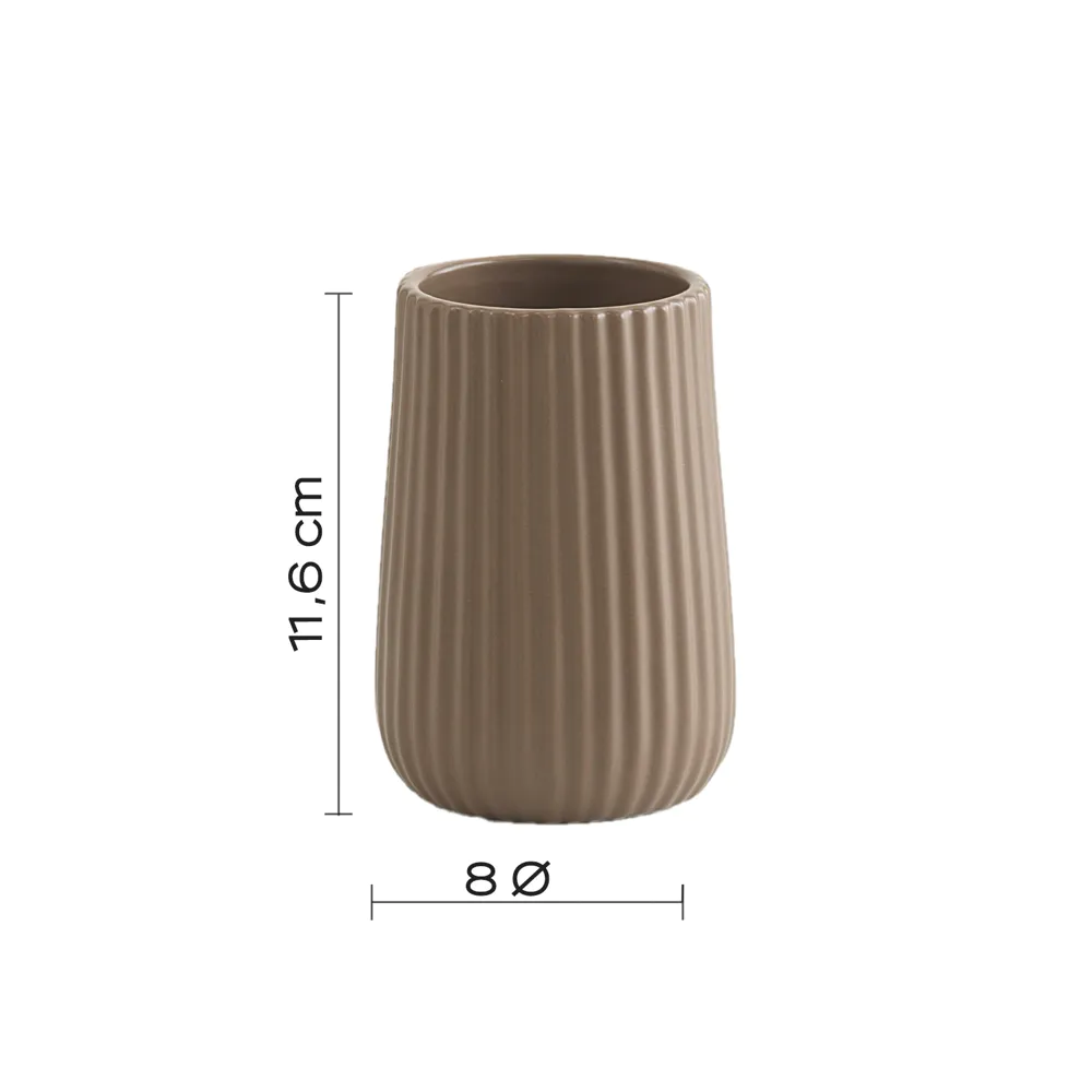 Portaspazzolini Gedy in ceramica tortora | Marika
