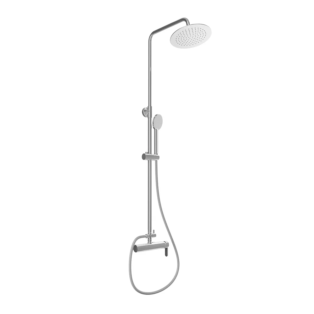 Colonna doccia cromata con soffione rotondo e doccino in ABS con miscelatore | Senna Colonna doccia cromata con soffione rotondo e doccino in ABS con miscelatore | Senna