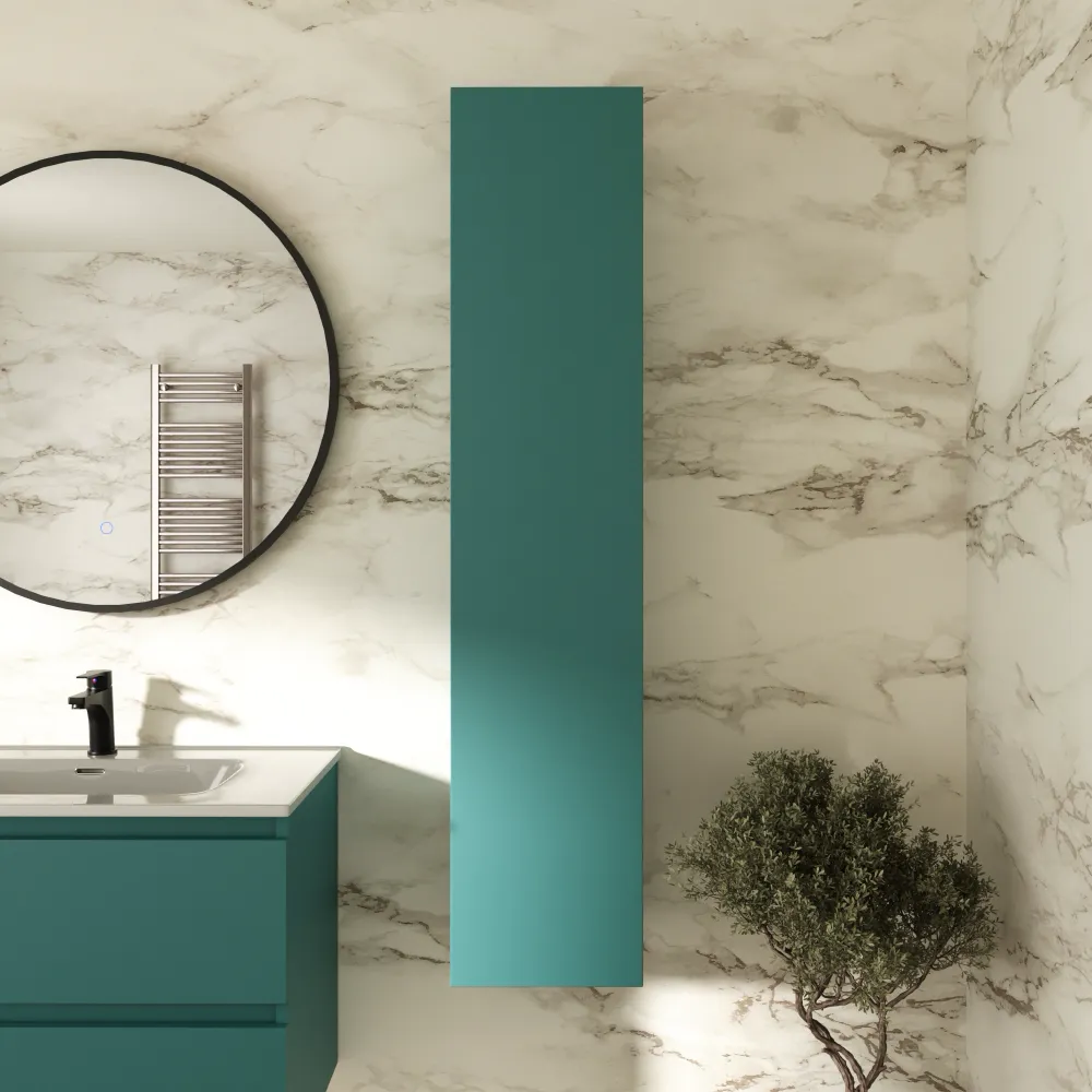 Colonna bagno sospesa 140x30cm petrol apertura push&pull reversibile | Hexa