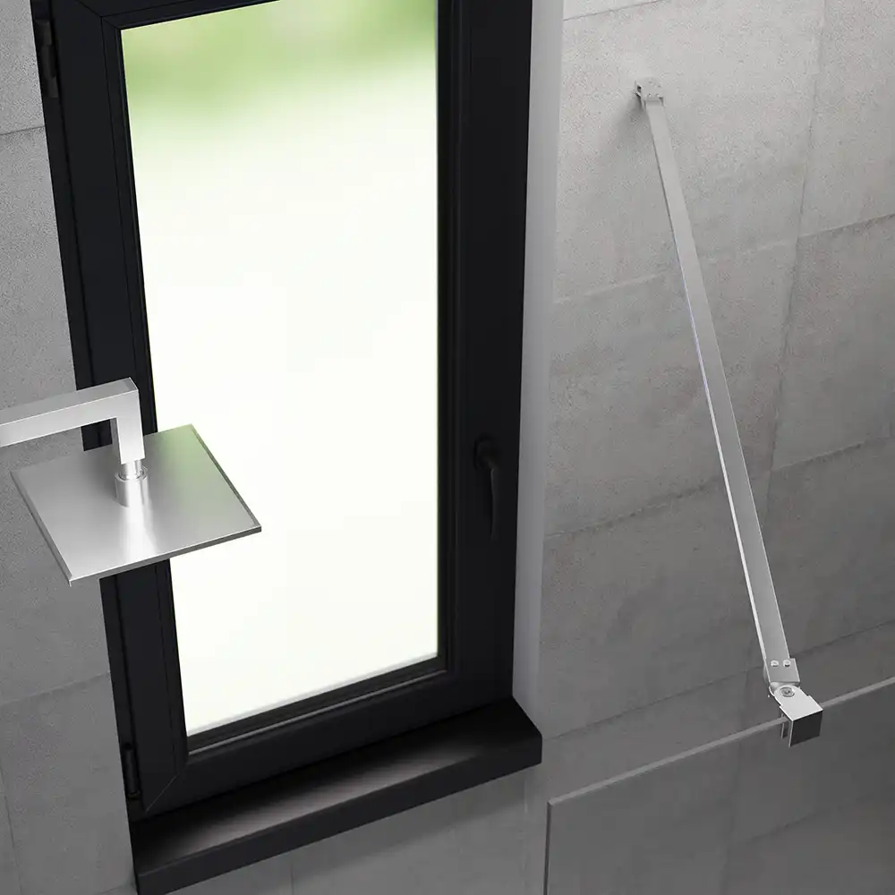 Barra stabilizzatrice walk-in orientabile acciaio cromato per vetri 8mm Barra stabilizzatrice walk-in orientabile acciaio cromato per vetri 8mm