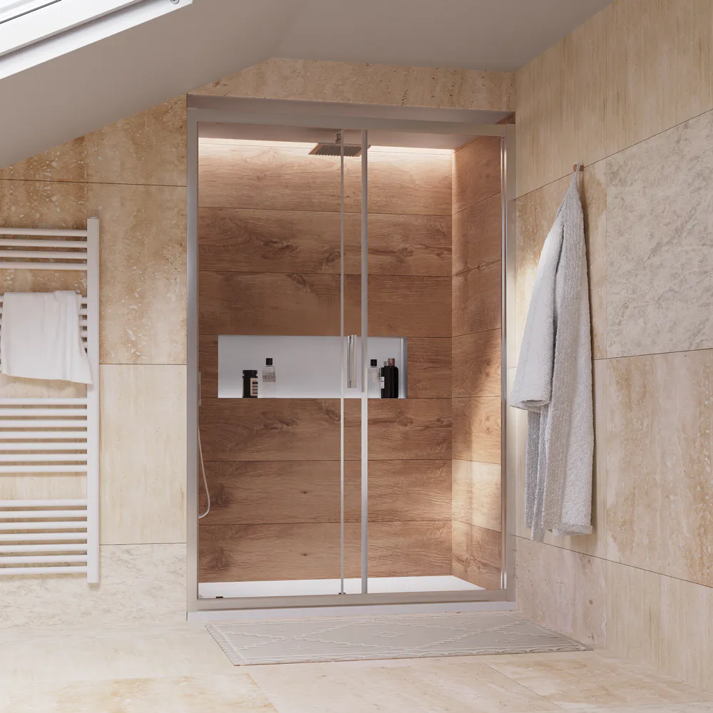 Porta doccia 100 cm scorrevole reversibile vetro 6mm trasparente h170cm | Sicily