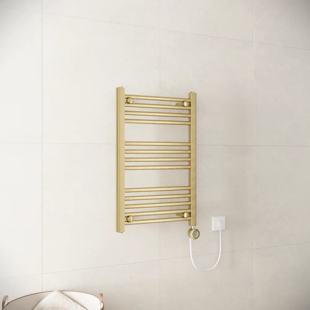 Termoarredo elettrico 700x450 oro spazzolato interasse 400 | Polaris