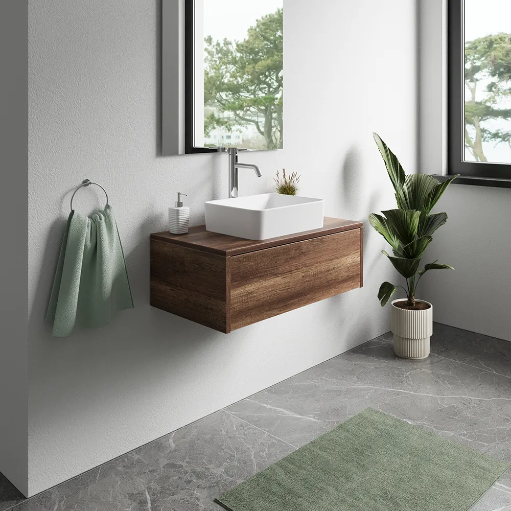 Mobile bagno sospeso 70cm un cassetto apertura push&pull rovere barok con top | Galdor Mobile bagno sospeso 70cm un cassetto apertura push&pull rovere barok con top | Galdor