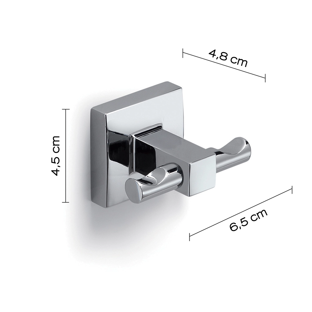 Appendiabiti a doppio gancio Gedy in acciaio cromato | Olimpo Appendiabiti a doppio gancio Gedy in acciaio cromato | Olimpo