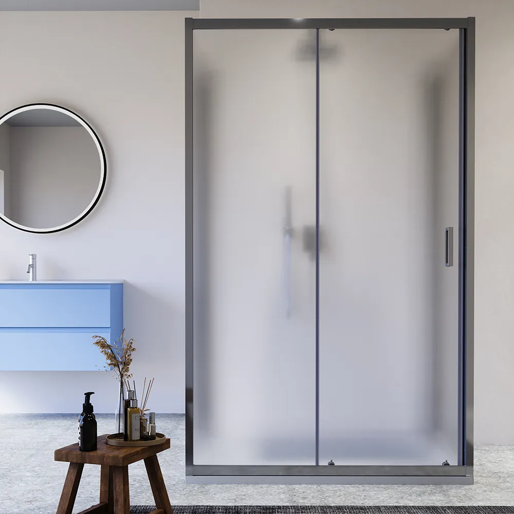 Box doccia cromato 3 lati 70x100x70cm con porta scorrevole e doppia parete fissa vetro 6mm stampato h185cm | Madagascar Box doccia cromato 3 lati 70x100x70cm con porta scorrevole e doppia parete fissa vetro 6mm stampato h185cm | Madagascar