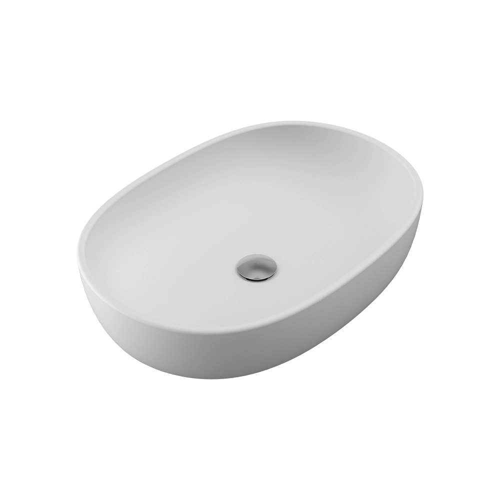 Lavabo da appoggio ovale 60x43x14,5cm Bianco opaco Lavabo da appoggio ovale 60x43x14,5cm Bianco opaco