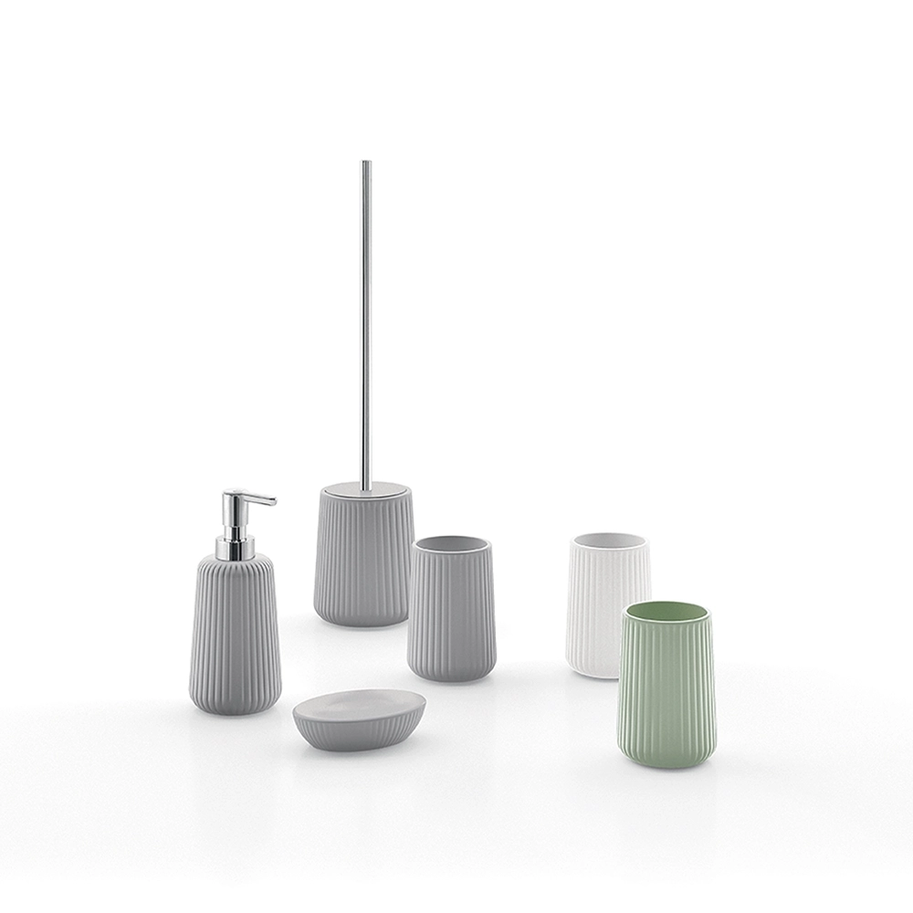 Portaspazzolino Gedy Nicole In Vetro E Silicone Verde: Design Elegante Per Bagno