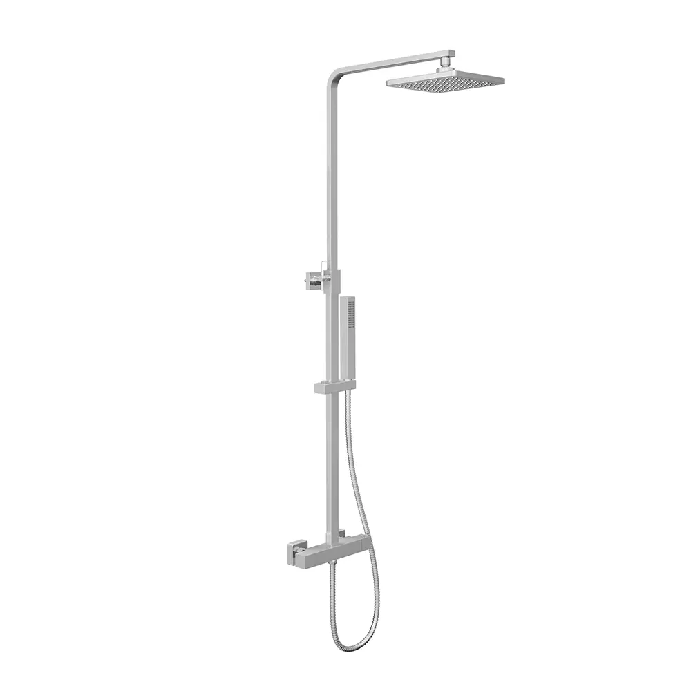 Colonna doccia termostatica soffione slim 20x20 cm finitura cromata | Serio Colonna doccia termostatica soffione slim 20x20 cm finitura cromata | Serio