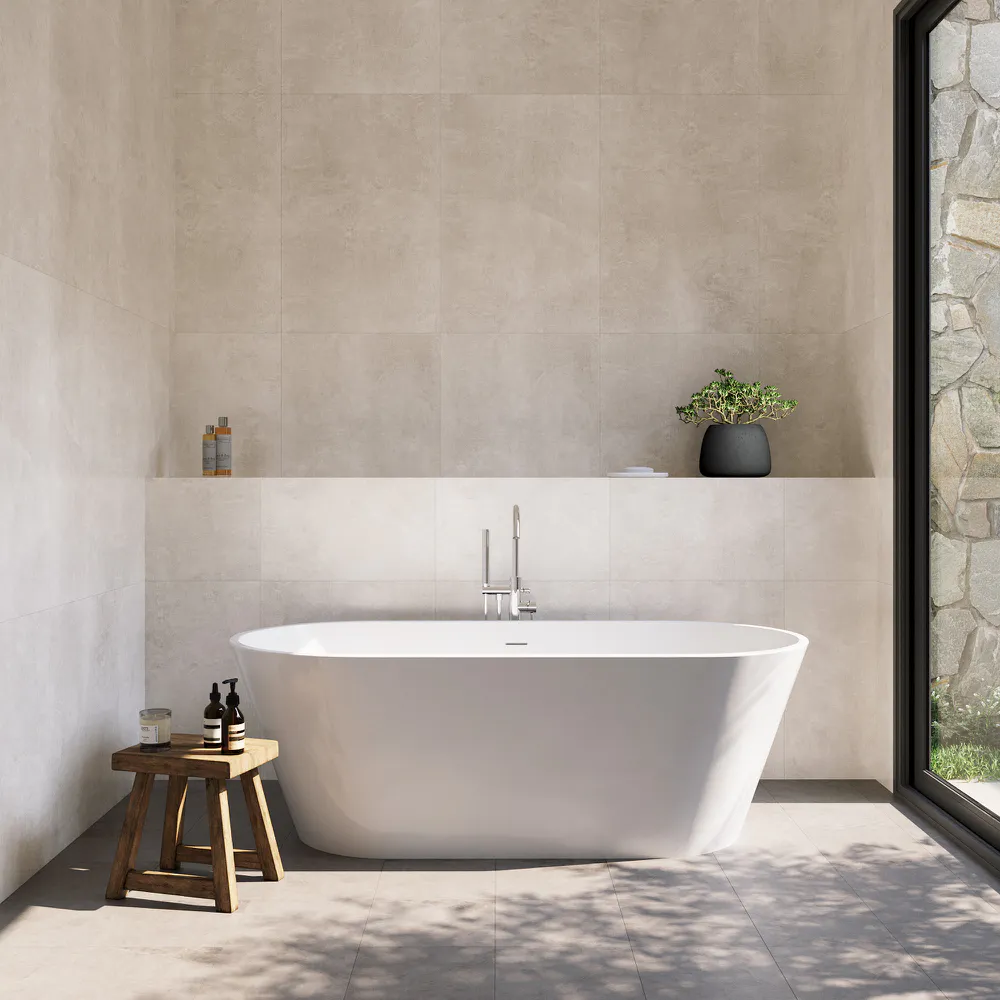 Vasca da bagno freestanding 180cm in acrilico bianco lucido | Rania Vasca da bagno freestanding 180cm in acrilico bianco lucido | Rania