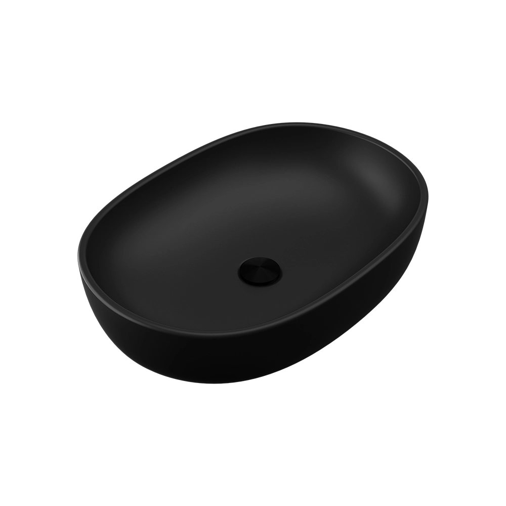 Lavabo da appoggio ovale 60x43x15 cm Nero opaco Lavabo da appoggio ovale 60x43x15 cm Nero opaco